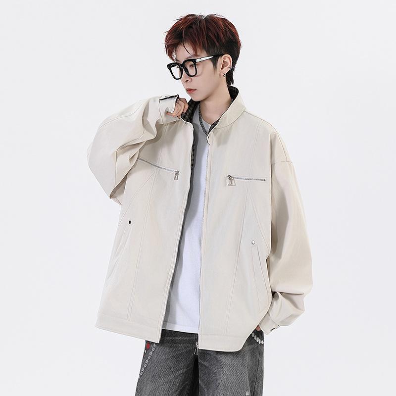 Vintage Jacket Men's Autumn New Casual Lapel Overalls Teen Men