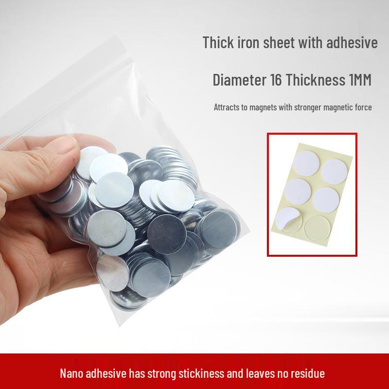 100 Round Galvanized Rust-Proof Magnetic Sheet Patches (0.3-1mm Thick)