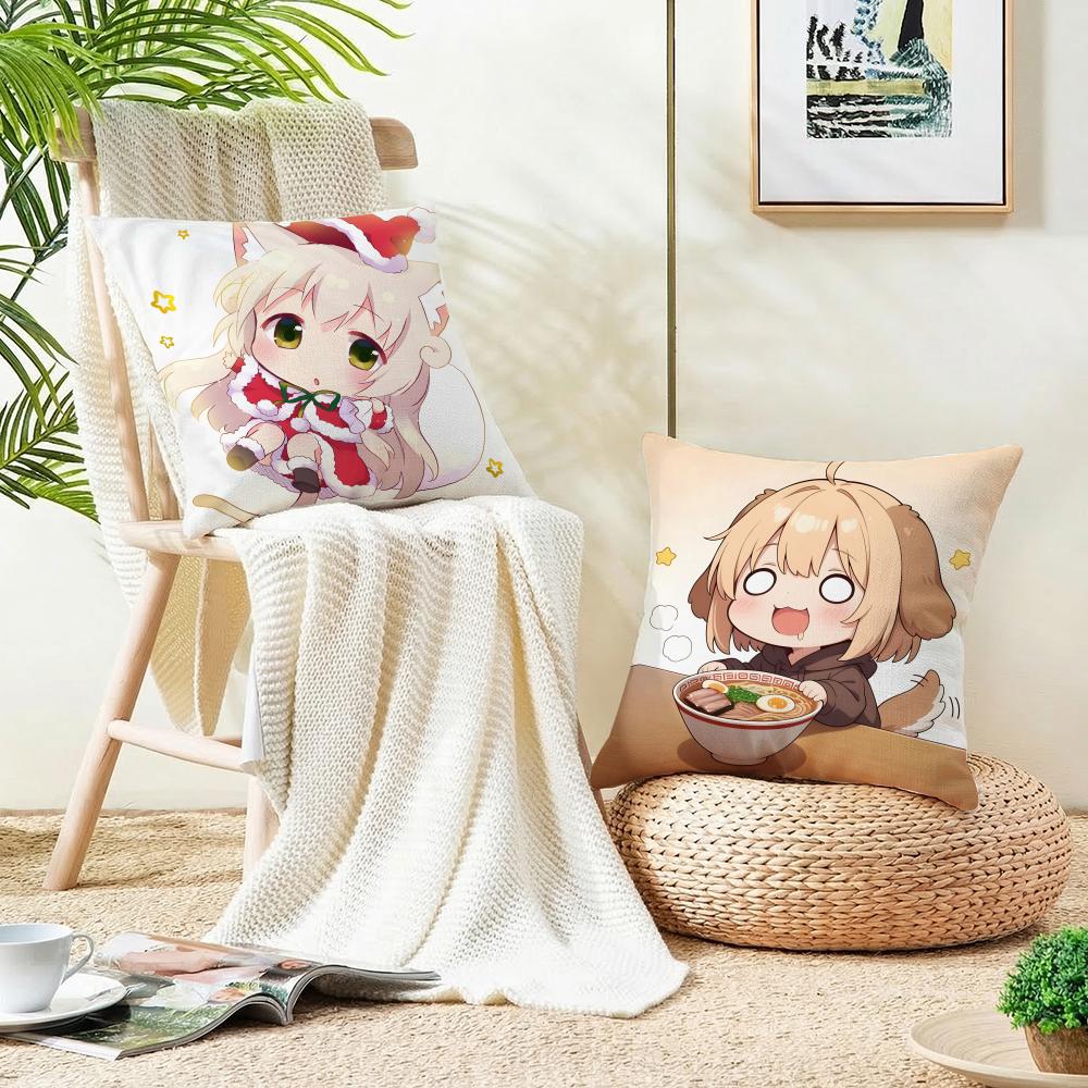 Gentle NNyanko DaysS Cushion Cover Breathable and Skinfriendly Linen Pillowcase Square Removable and Washable Cushion