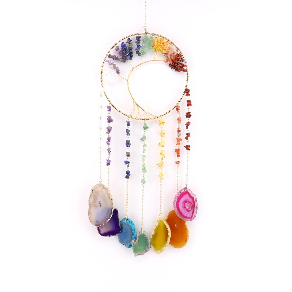 Handmade Nordic Dreamcatcher Crystal Wind Chime Room Decor - Tree of Life Design T136