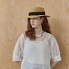 Maxza Pearl Mesh Ribbon Wire Raffia Boater Hat Ze07am004na