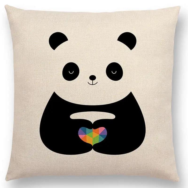 Latest Cartoon Animals Interesting Deer Panda Sheep Bulldog Chameleon Colourful Cushion Cover Car Sofa Throw Pillow Case