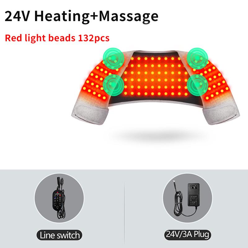 Full Wrap Heated Shoulder Massager with Red Light Therapy for Frozen Shoulder Pain Relief and Improved Circulation