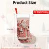 Christmas Decoration Fireplace Hanging Stocking 1pc Santa Claus Christmas Socks - Red & Candy Cane Design with