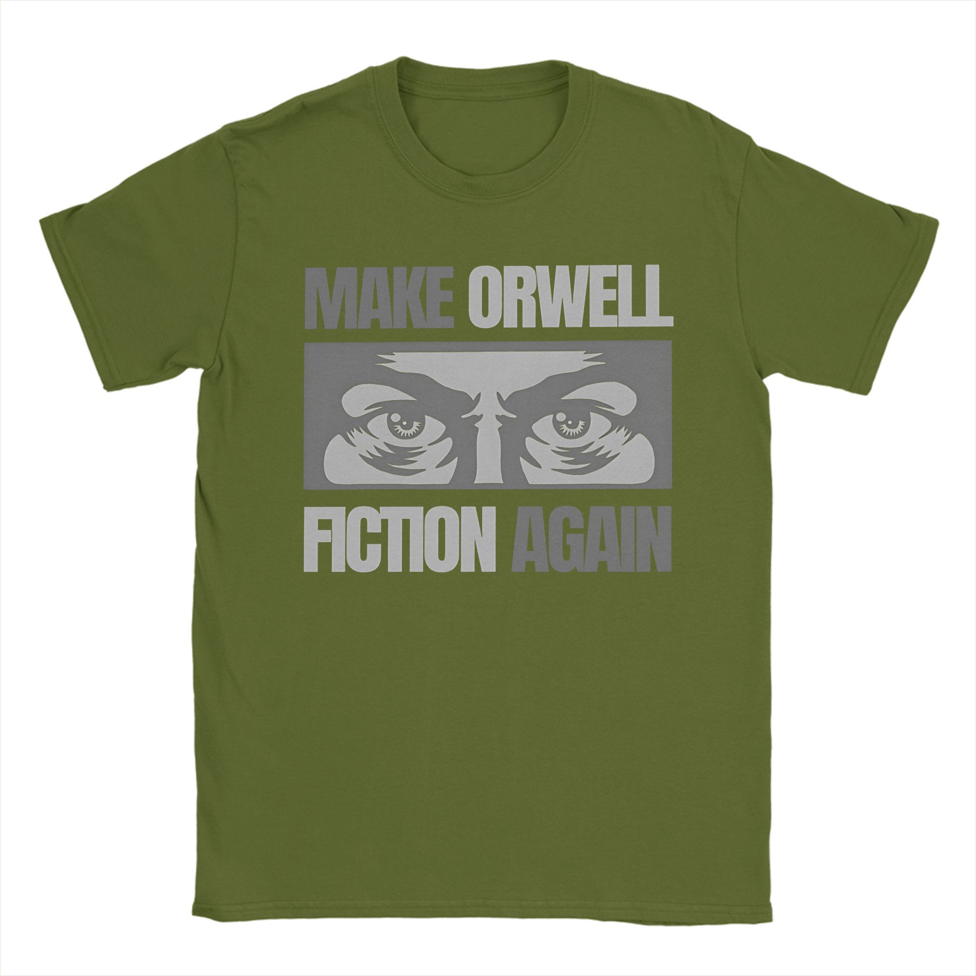 

Funny Make Orwell Fiction Again T Shirts for Men Women Pure Cotton Vintage T-Shirts O Neck Tees Clothing Gift Idea 4XL