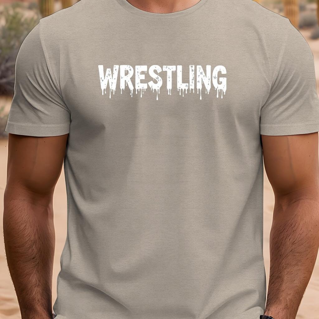 Wrestling Graphic Tee Mens Casual Crew Neck Short Sleeve Cotton TShirt Breathable Summer