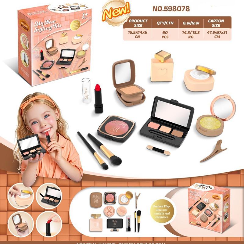 Kid Pretend Play Cosmetics Girl Toy Simulation Lipstick Eye Shadow Beauty & Fashion Makeup Toys Baby Dressing Make Up Game Gift