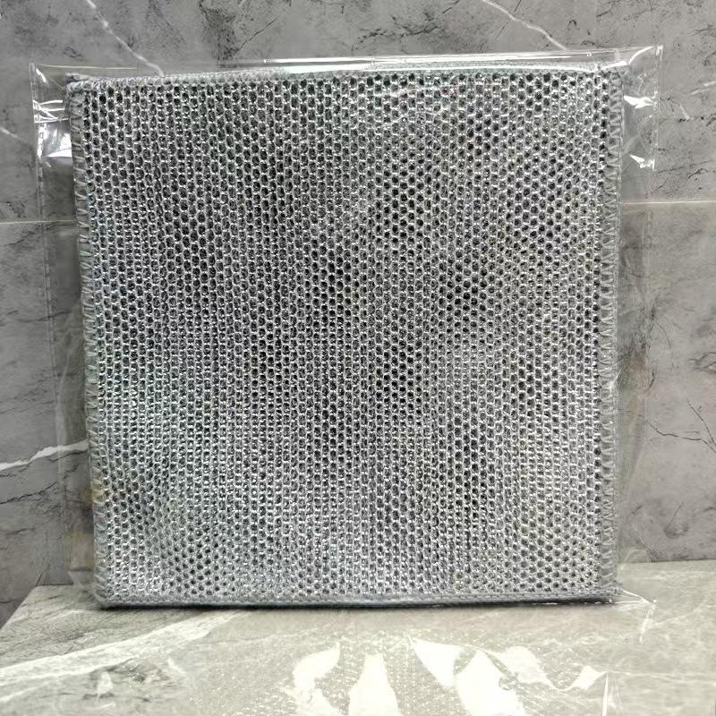 

Многоразовая двухслойная серебряная проволока, антипригарная мочалка из стальной ваты для уборки кухни Double-layer 20x20cm