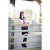 Elegant Women's Long Sleeve School Girl Uniform Sailor Dress For Cosplay Enthusiasts