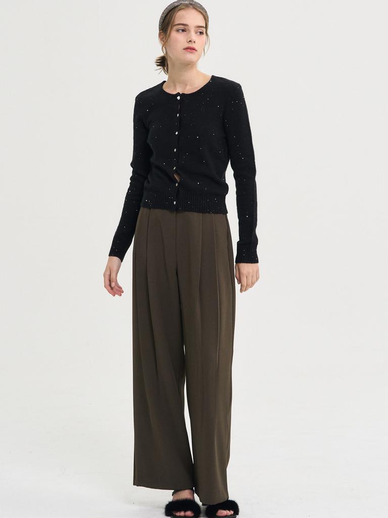 SORRY, TOO MUCH LOVE Seine Wild Pintuck Slacks_Brown
