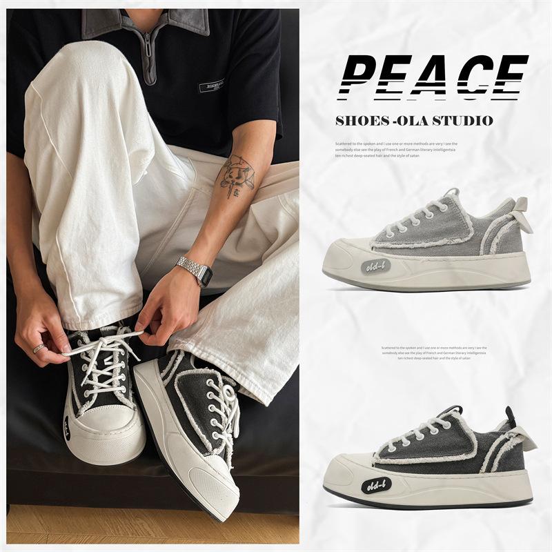 Canvas Shoes Student Black and White Platform Niche Casual Board Shoes X