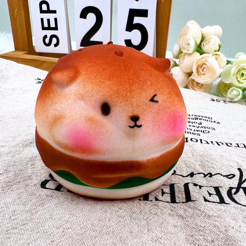 Creative Hamburger Squeeze Toy - Office Stress Reliever & Fun Bread Ornament