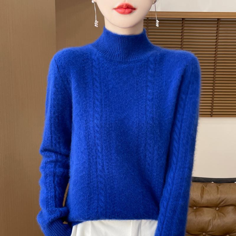 Women Sweater 100% Wool MODERN NEW SAGA Turtleneck Knit Pullover Thick Winter Jumpers Female Knit Tops