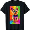 Colorful Pop Art Yorkie Yorkshire Terrier Pet Art T-Shirt
