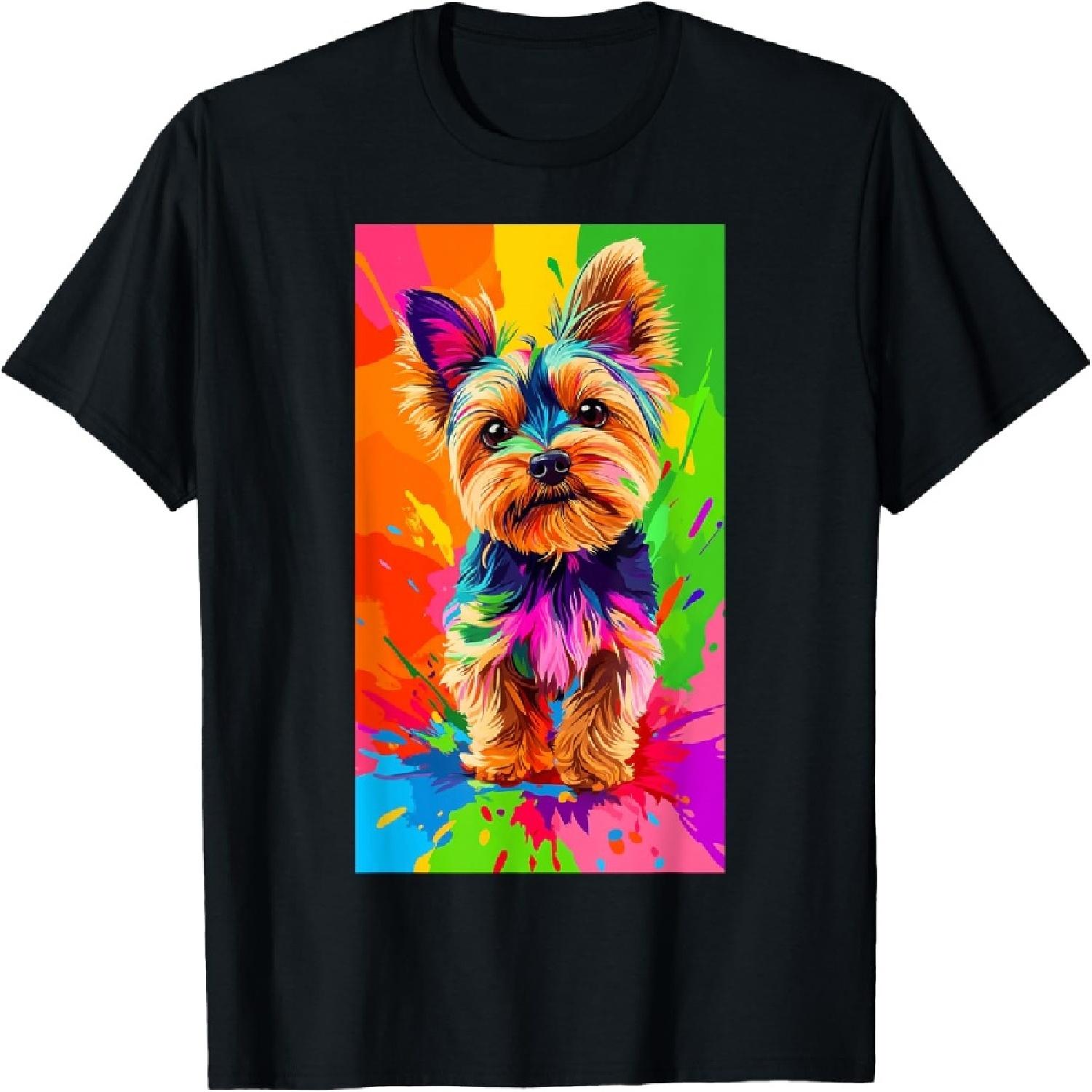 Яркая Поп-арт Йоркширский терьер Йорк Pet art Футболка XXXXXL разноцветный