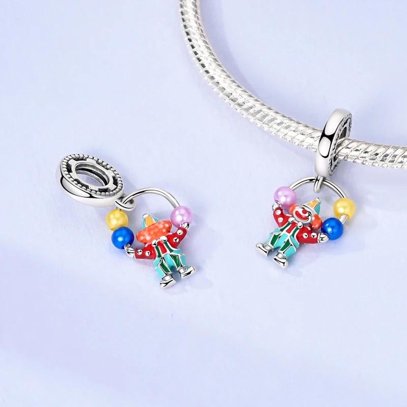 Original Charmscopper The Clown Throws Colorful Ball Beads Fit Charms Platabracelets For Women Jewelry Making Gifts
