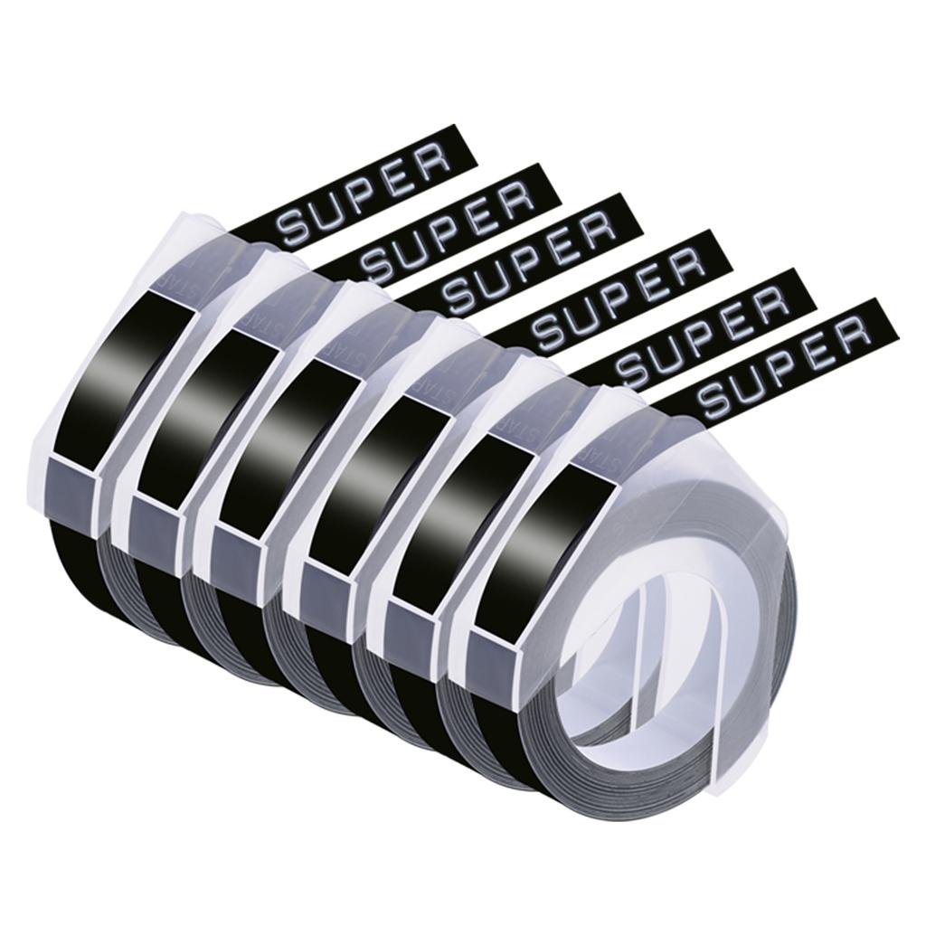 3/5/10PCS 3D Embossing Tapes Compatible for Dymo 520109 898130 9mm/12mm Label Tape For DYMO Embossers Xpress 12965 12966 Maker