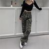 2025 Hong Kong New American High Street Camouflage Straight-Leg Jeans - European Women's Hip Hop Loose Wide-Leg Pants