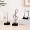 Home Office Music Decor 3Pcs Minimalist Note Resin Sculpture, Treble Clef & Eighth Quarter Desk Stable Base for Piano Room Living Room, Matte