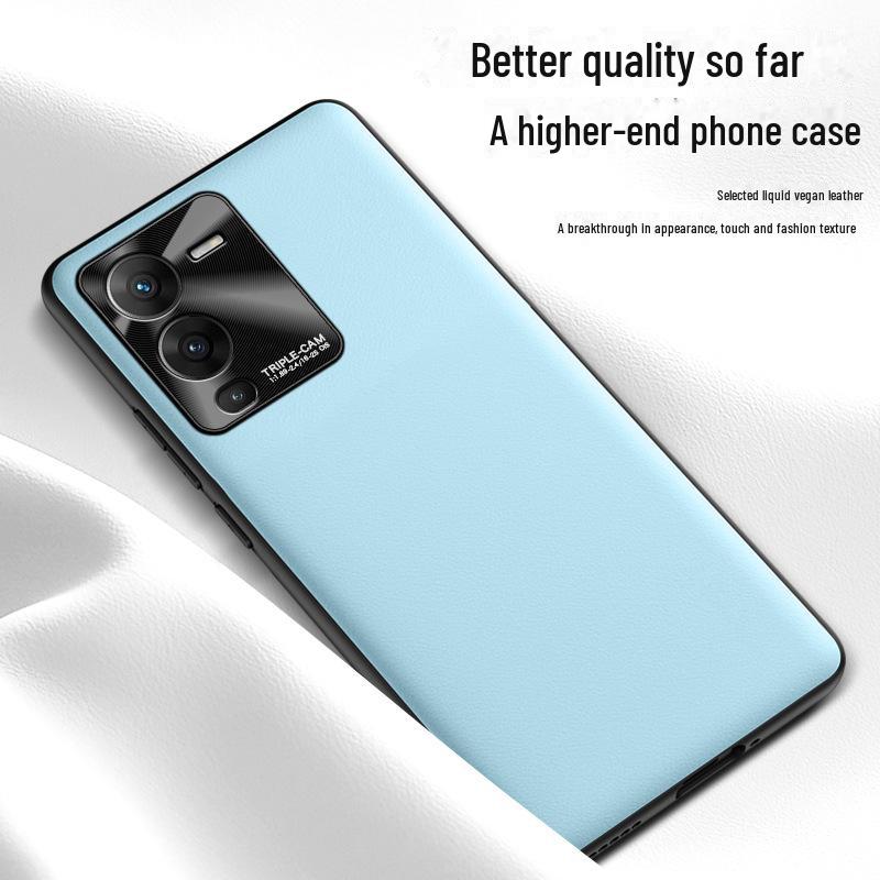 Vivo S15 Pouzdro na telefon z tekuté kůže: Ochranný kryt proti pádu, proti znečištění.