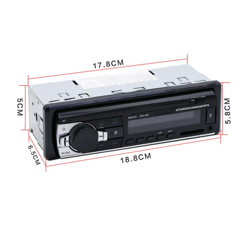 Bluetooth Auto MP3 Player Audio Stereo 4X60W Autoradio 12V Einbau 1 Din FM Aux-Eingang Empfänger