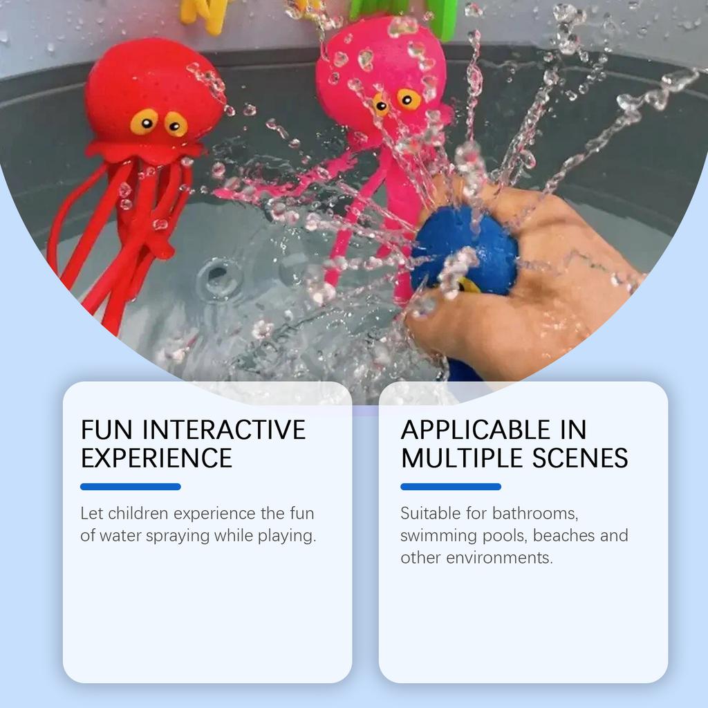 Dowmoo Water-Spraying Octopus Squeeze Toy Children's Outdoor Water Fun Games and Bathing Water Guns