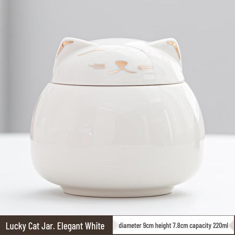 Lucky Cat Ceramic Tea Caddy