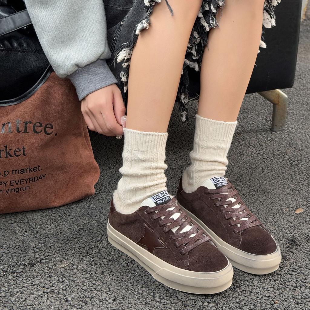 Star Board Shoes Women's Autumn and Winter New Velvet Women's Leisure Sports Versatile Trend White Shoes