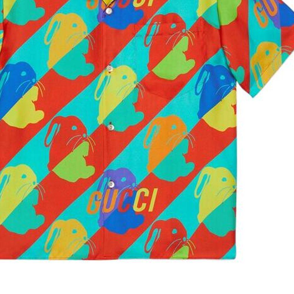 Gucci Camp Collar Bunny Print Shirt 723823-ZAL0S-4886