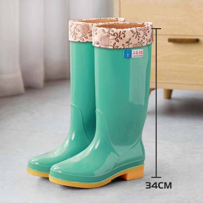 2025 New Women's Water Shoes Outdoor Plastic Wear-resistant High Tube Kitchen Work Rain Shoes Women