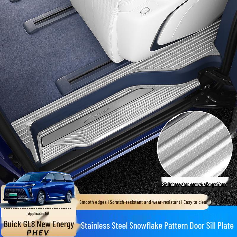 24 Buick GL8 PHEV Stainless Steel Door Sill Scuff Plates Interior Upgrade