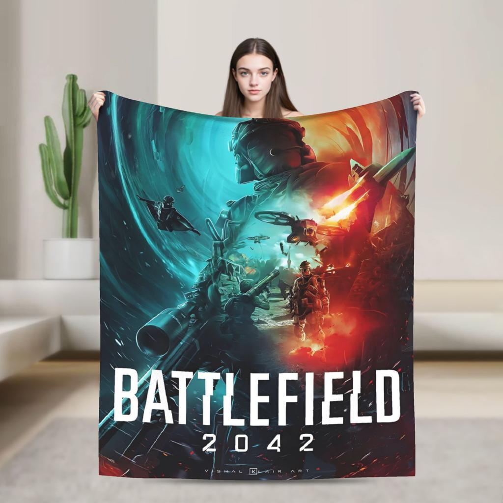 Battlefield 2042 Game Flannel Blanket  Soft Durable Throw Blanket for Home Decor Travel Funny Bedspread Sofa Bed Cover