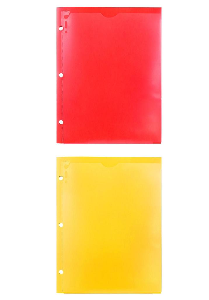 A4 Spot Stock Four-Bag Clip Folder with Transparent Insert Pocket and Double-Bag Three-Hole Design.