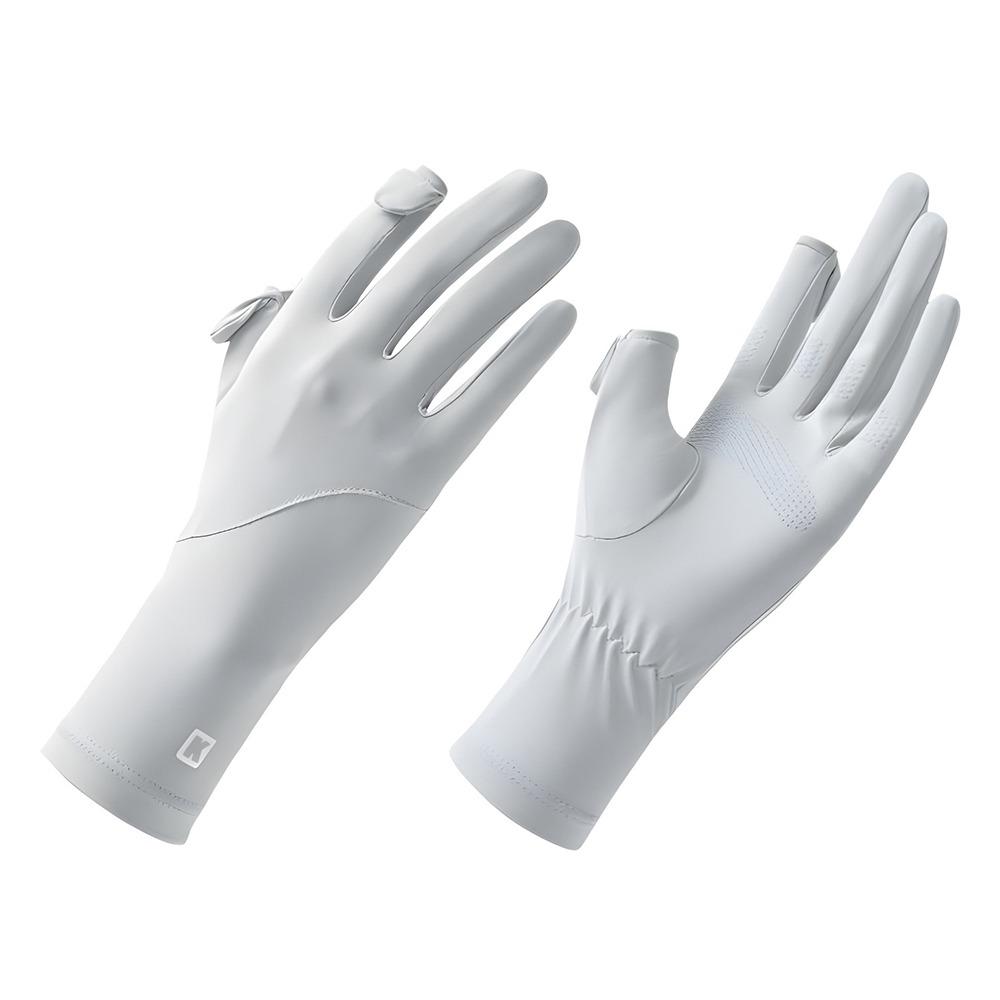 Sunscreen Ice Silk Gloves Thin Touch Screen Anti-UV Gloves Non-slip Lengthened Wrist Sun Protection Gloves