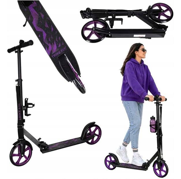 Самокат городской складной Trike Fix 200мм чёрно-фиолетовый
