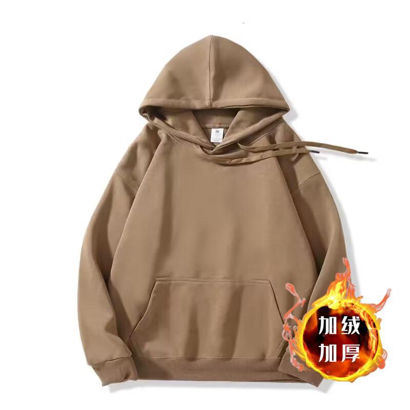 Men S Thick Fleece Lined Hooded Sweatshirt American Street Style