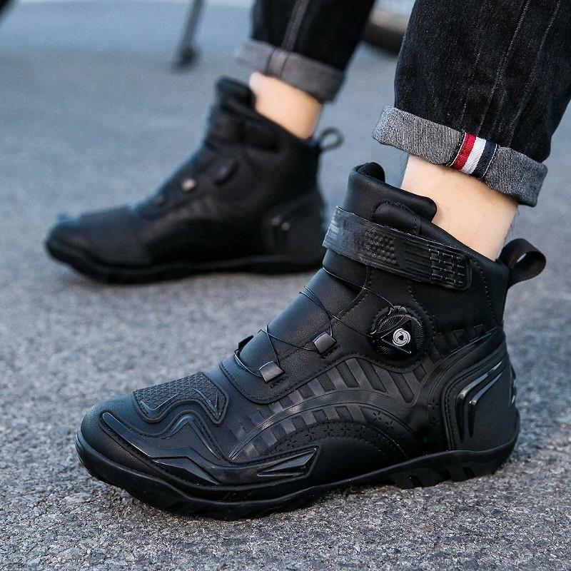 Motorcycle Boots Men Motor Motorbike Riding Shoes Anti-Fall Motorcycle Shoes Motocross Off-Road Racing Boots Motocross Boots