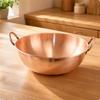 Copper Wok with Two Loop Handles Thick Lid Versatile