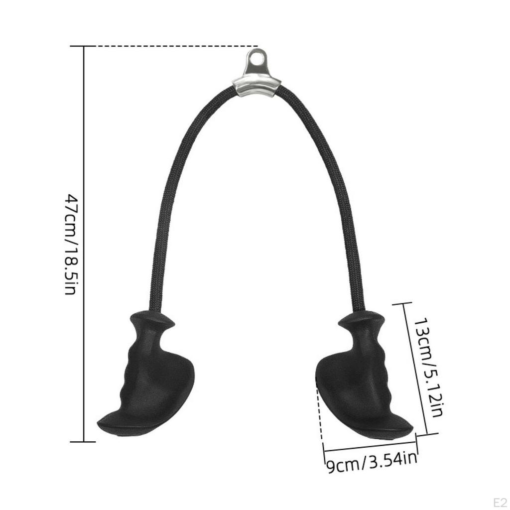 Cable Rope Attachment with Handles Ergonomic Paired Handle Braided Fitness Equipment for