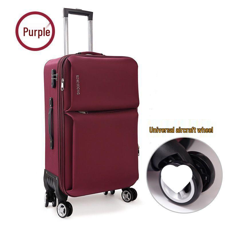 Canvas Large Capacity Carry-On Suitcase with Universal Wheels, Combination Lock, and Durable Trolley for Men and Women