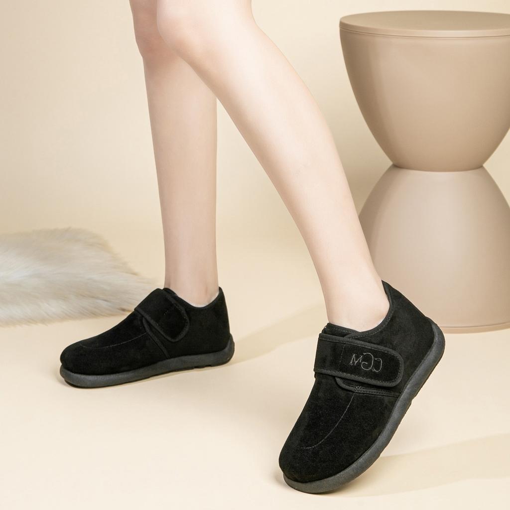 Winter new velvet thickened cotton shoes women's warm and comfortable Boken shoes Velcro cold-proof and wear-resistant cotton shoes
