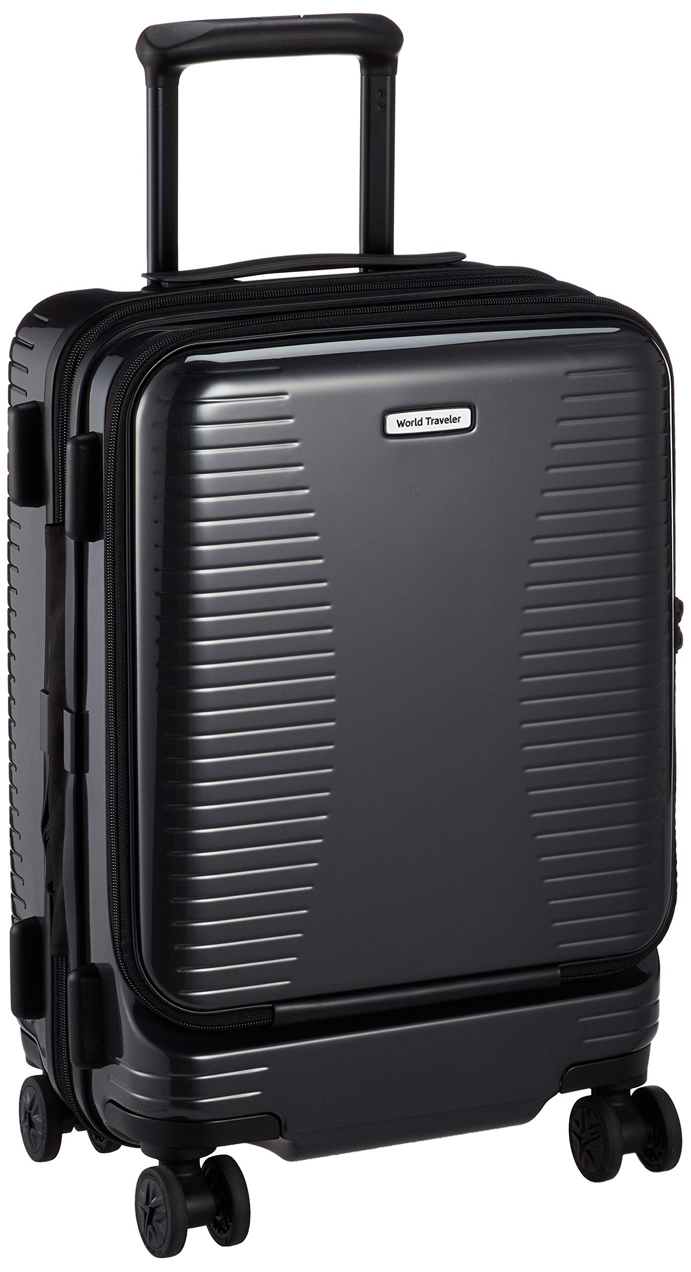 

World Traveler Plymouth Expandable Suitcase with Caster Stoppers, Carry-on Size, 35L, 3.7kg, Gunmetal