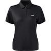 Camisa Polo Esportiva Lisa Versátil da Moda Feminina Tops Preto APLW518-2