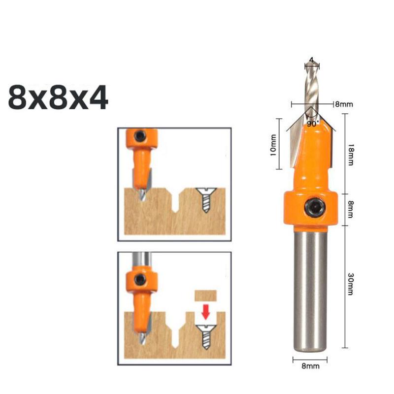 

Фреза с зенковкой, винт, HSS, деревообрабатывающий экстрактор Remon, снос для фрезы по дереву, хвостовик 8 мм 8*4 оранжевый