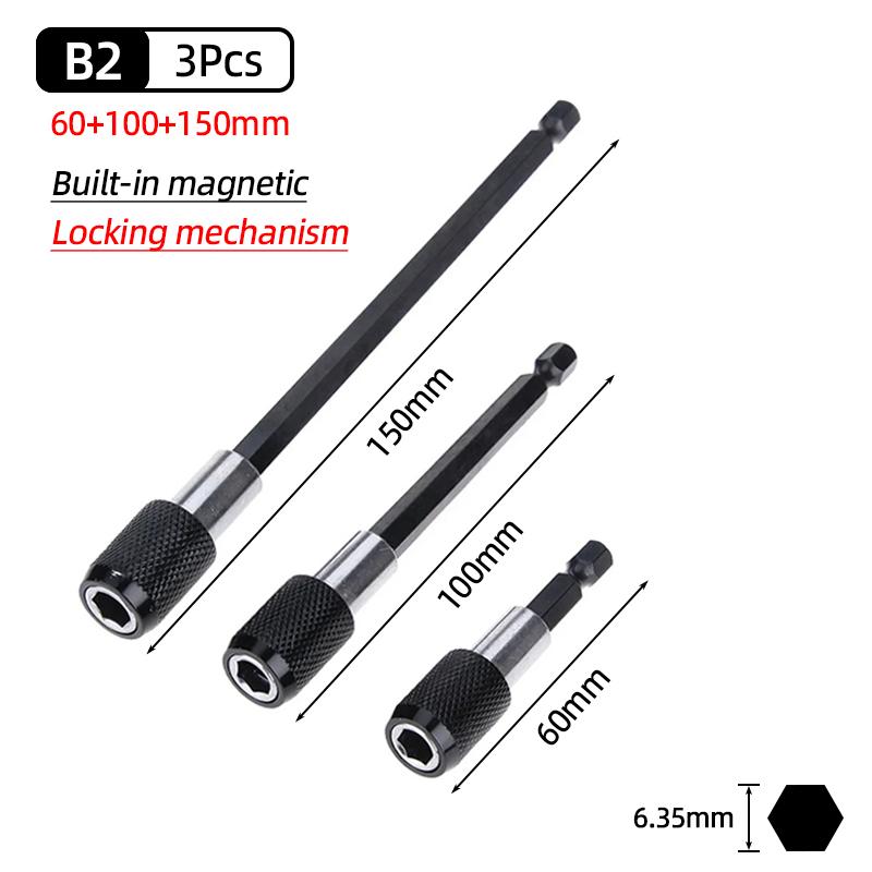 1/4" Hex Magnetic Screwdriver Bit Holder Quick Release Adapter Extension Rod Electric Drill Hand Tools 50/60/75/100/150/300mm