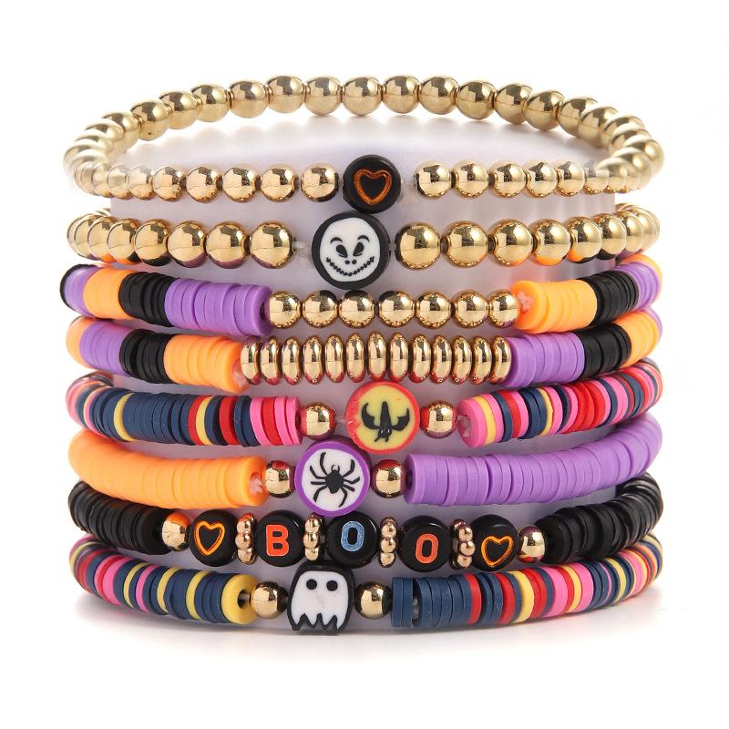 Hot Sale Acrylic Bracelet Set Halloween Bracelet Cartoon Ghost Pumpkin Jewelry Horror Dress Up Ornament