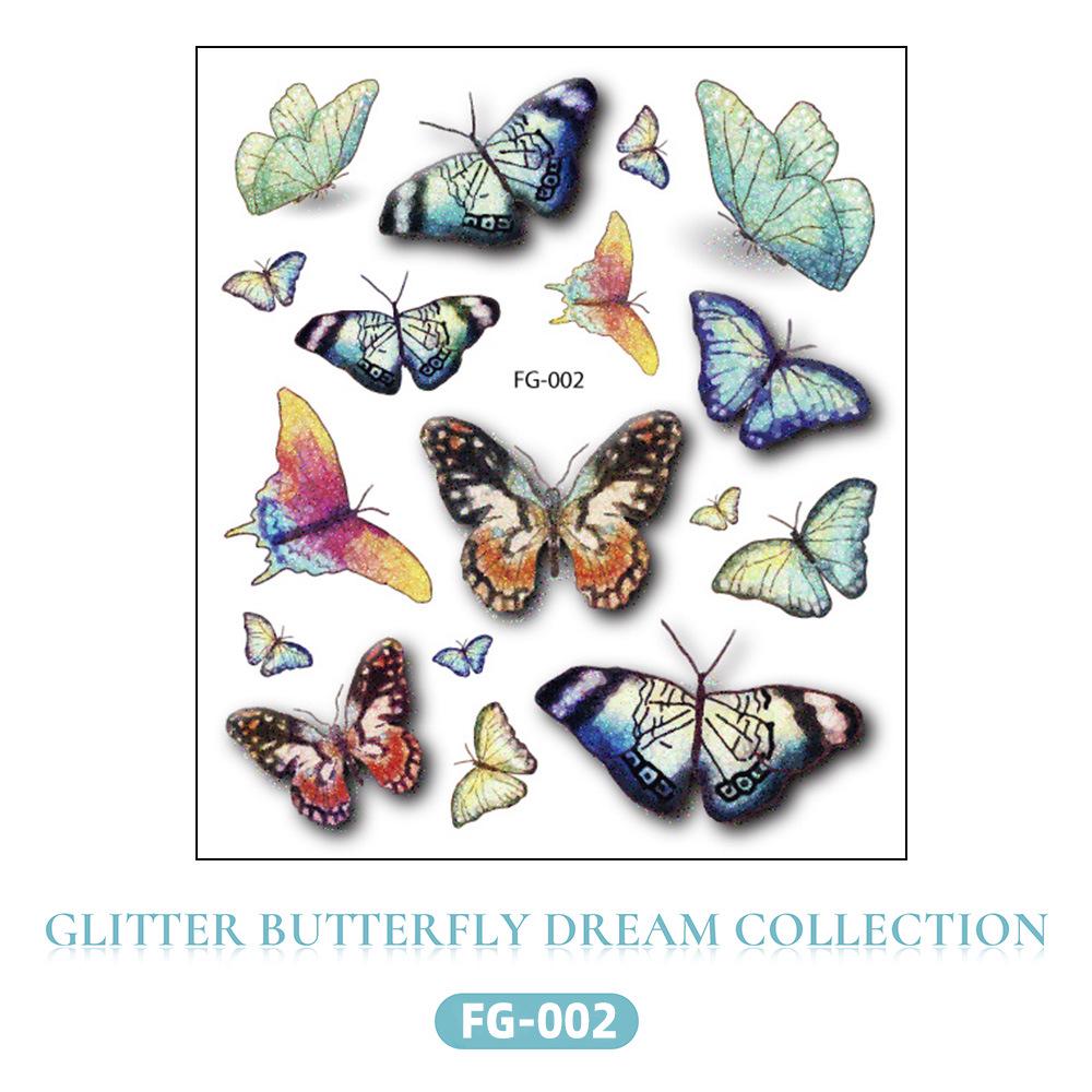 Glitter Gradient Butterfly Face & Eyeshadow Temporary Tattoo Stickers