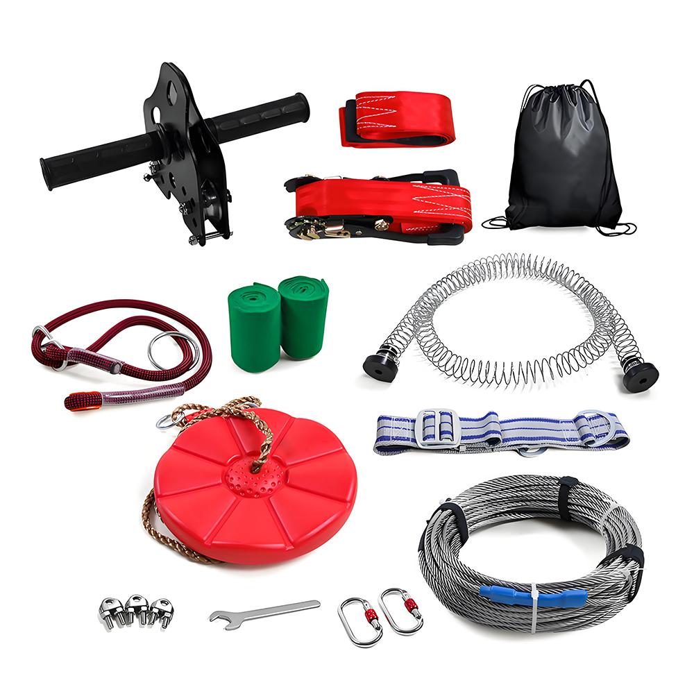 

Kids Zip Line Kit Outdoor Zip Line Zip Line Swing for Children with Steel Wire Rope Pulley Safe Fun Play Equipment for Crossing