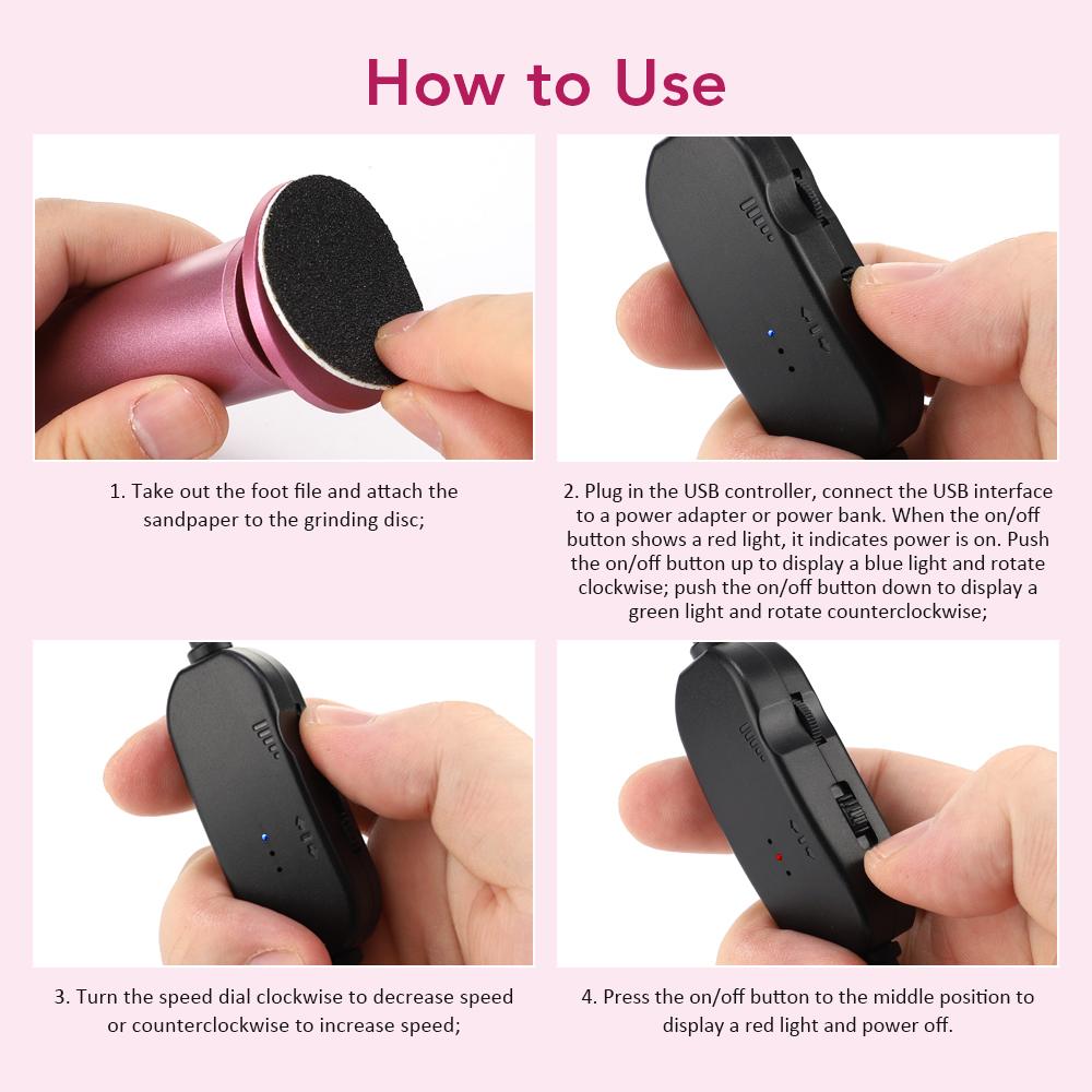 USB Charge Electric Foot Callus Remover Dead Skin Pedicure Tool Professional Callus Remover for Feet with 20PCS Sandpaper Disc