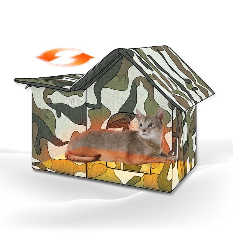 Stray Cat Dog House Cat Kennel Oxford Cloth Cat Warm Tent Kennel for Small Pets Winter Outdoor Cold Proof Waterproof Detachable